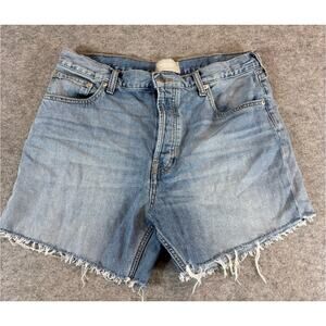 Everlane Summer Jean Shorts Womens Size 29 Blue Denim Cut Off High Rise Grunge